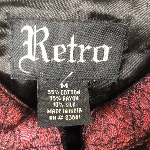 Retro Jacket Womens Medium Black Patchwork Velvet Embroidered Bohemian Tapestry - Picture 3 of 16